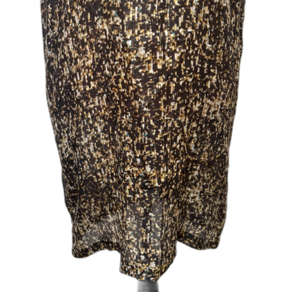 Roberta Freymann Sleeveless Shift Dress Chic Abstract Print Black Tan Size Small - Picture 3 of 6